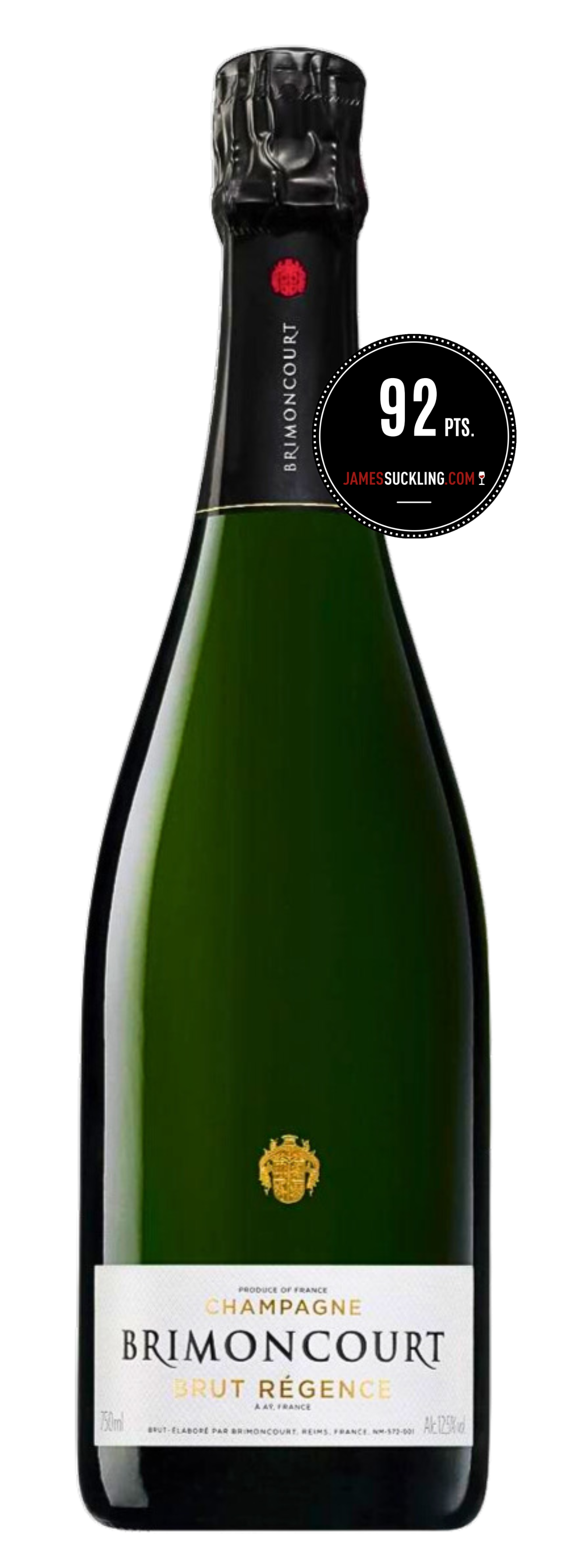 Champagne Brimoncourt Cuvee Brut Regence (JS: 92, Best Sommelier of the World MS Gérard Basset: 94 points)