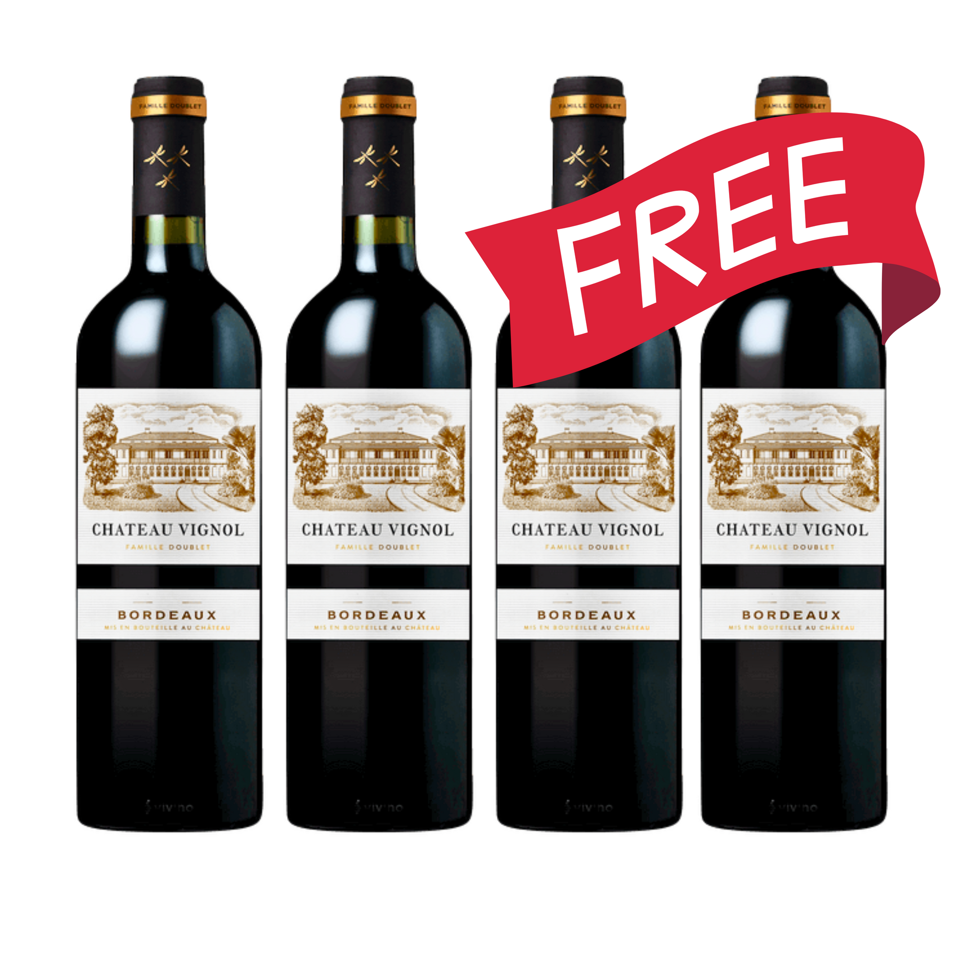 買二送二 Buy 2 Get 2 Free Chateau Vignol AOC Bordeaux Rouge 2019