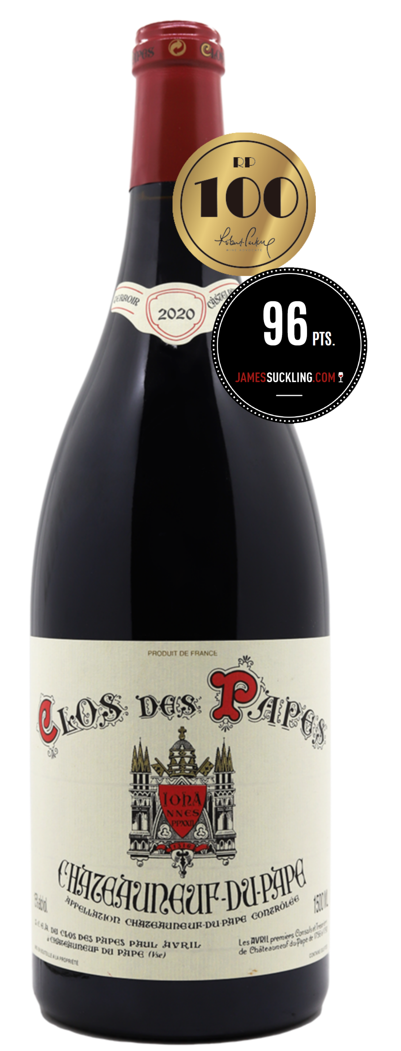 Clos des Papes Châteauneuf-du-Pape 2020 1.5L <br>(RP:100, JS:96)